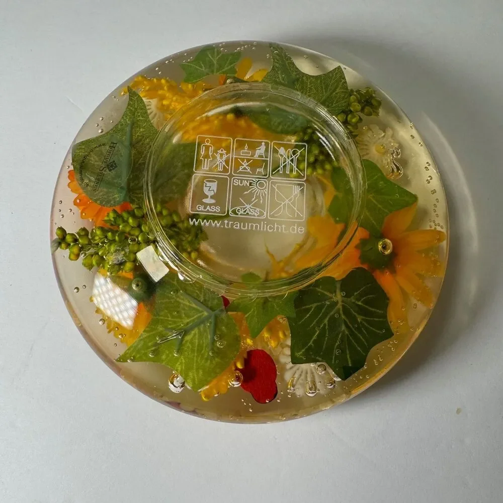 Gilde Dreamlight Candle Holder Traumlicht Glass UFO Mini Spring Flower Ladybug